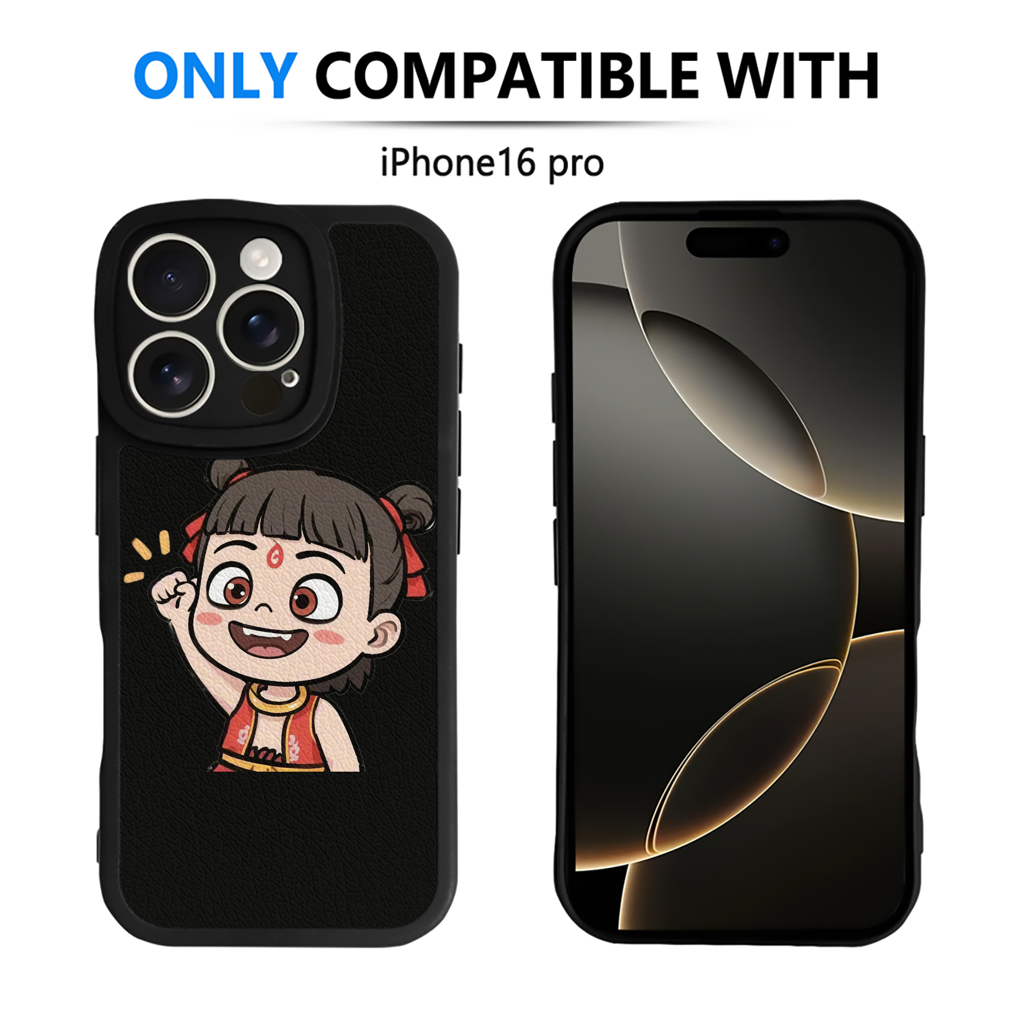 （画像用） Ne Zha 2 ナタ 魔童の大暴れ 【iPhone 16シリーズ対応】シリコンスマホケース（レザー調） 材質：シリコン